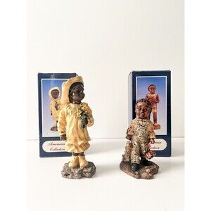 Set Of 2 Vintage Americana Collection African American Children Figurines